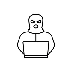 Thief line icon, hacker, intruders logo vector