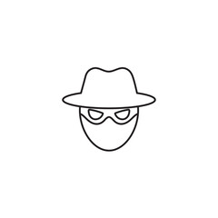 Thief line icon, hacker, intruders logo vector