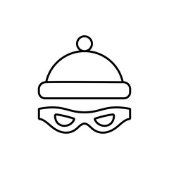 Thief line icon, hacker, intruders logo vector