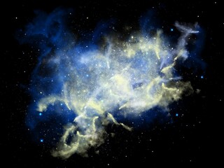 Watercolor Outer Galaxy Stars Splashes Dark Background