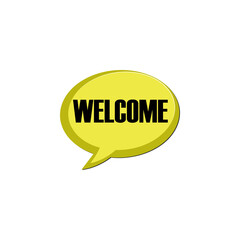 Welcome word icon isolated on transparent background