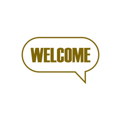 Welcome word icon isolated on transparent background