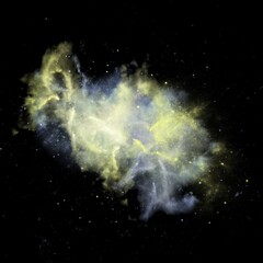 Watercolor Outer Galaxy Stars Splashes Dark Background