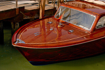 vintage old wooden boat