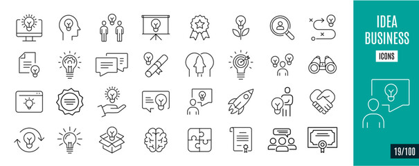 Best collection Idea line icons. Innovation, business,..