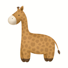 Cute watercolor giraffe baby toy vector isolated on light background
