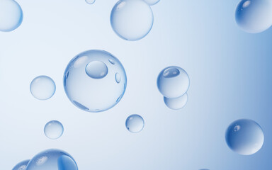 Blue water drop background, 3d rendering.