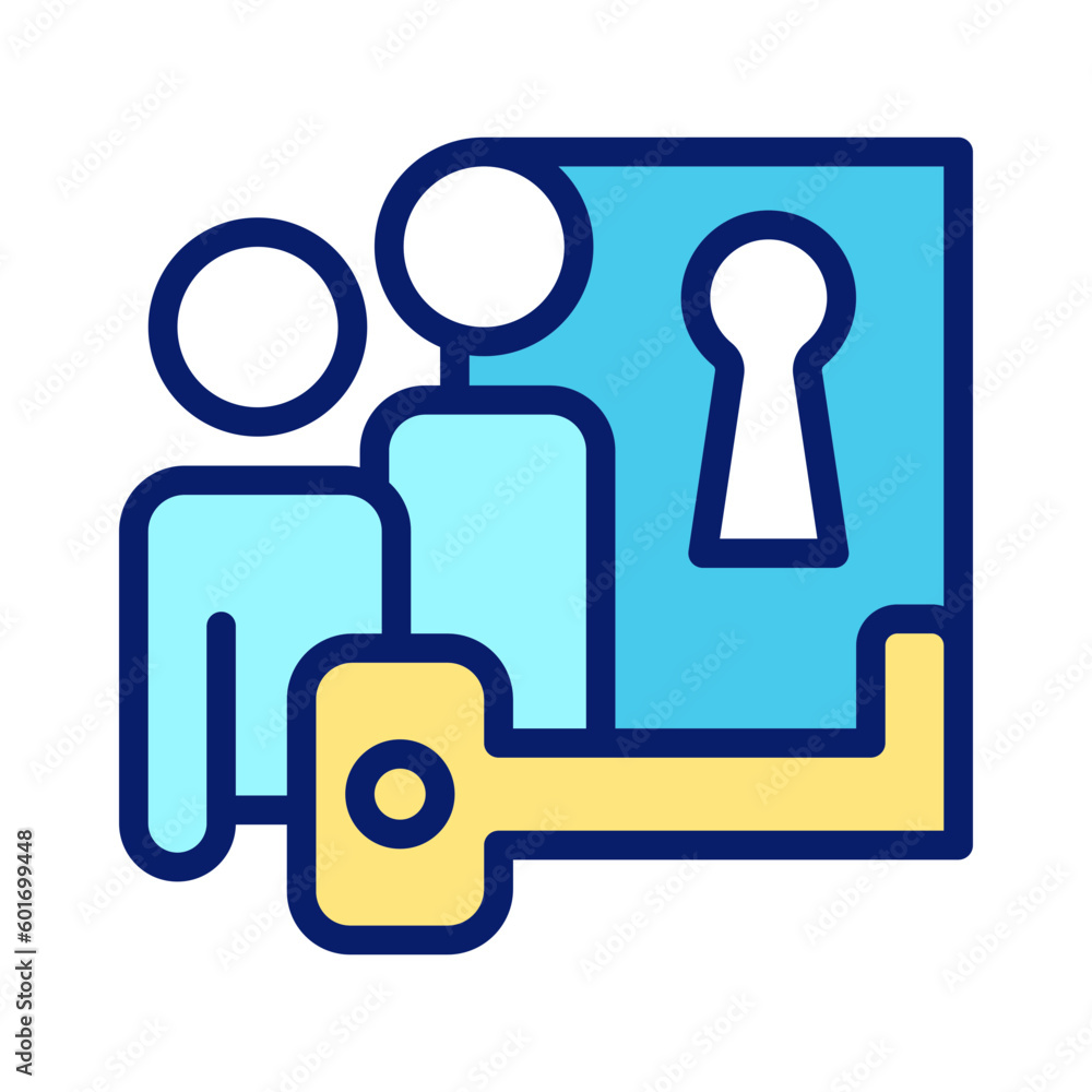 Poster problem solving pixel perfect rgb color icon. collaborating on work project for group objective. iso