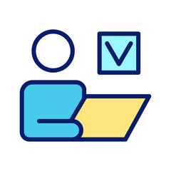 Individual tasks pixel perfect RGB color icon. Productive work management. Complete project. Isolated vector illustration. Simple filled line drawing. Editable stroke. Arial font used