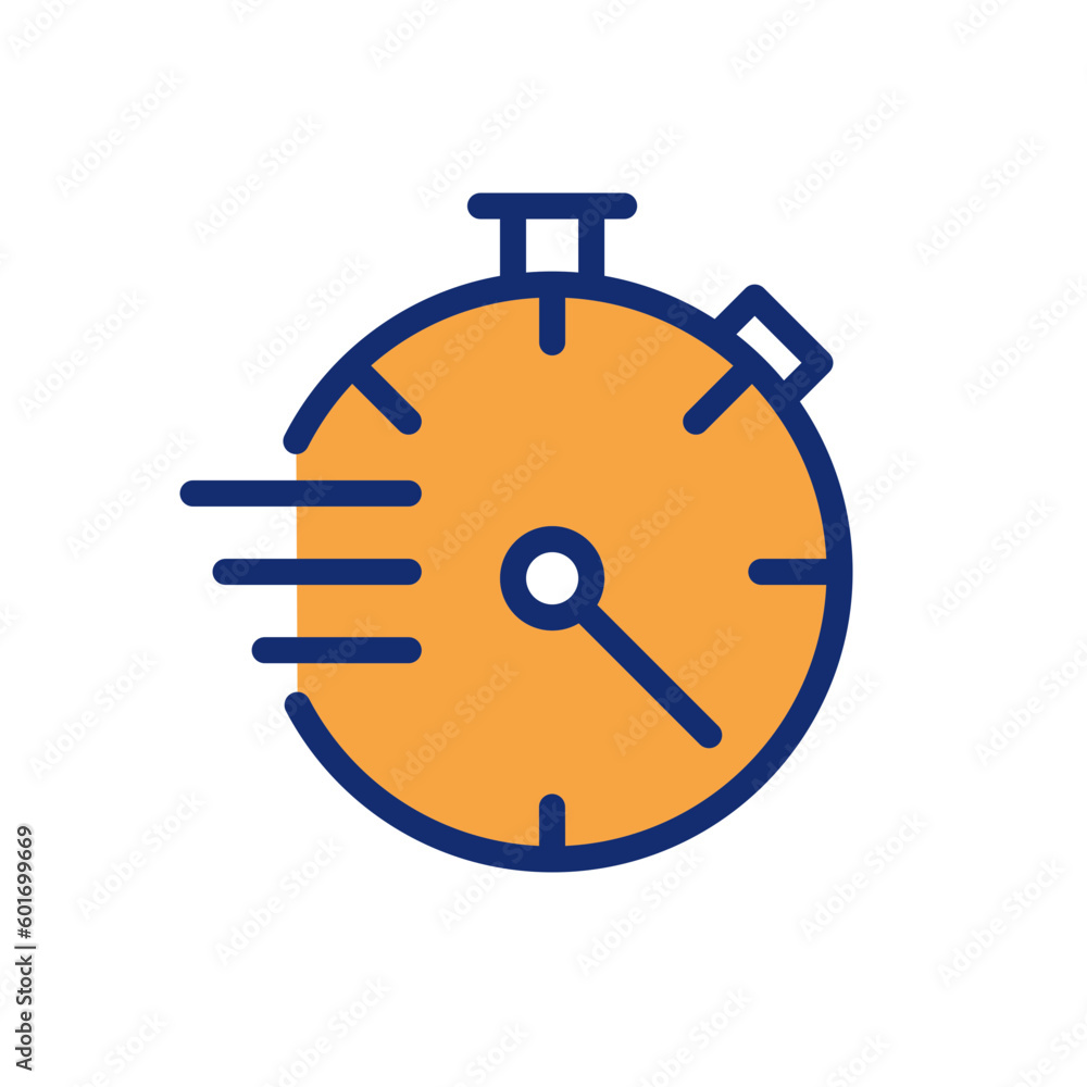 Poster stopwatch pixel perfect rgb color icon. countdown tool. precise measurement. sport timer. isolated v