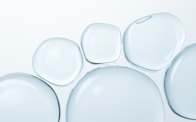 Transparent glass bubbles background, 3d rendering.