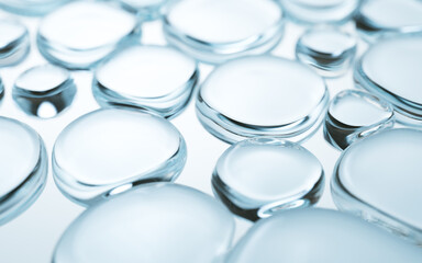 Transparent glass bubbles background, 3d rendering.