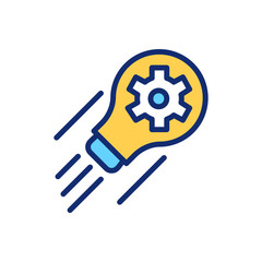 Development pixel perfect RGB color icon. Improvement and increasing. Business idea and innovation. Isolated vector illustration. Simple filled line drawing. Editable stroke. Arial font used