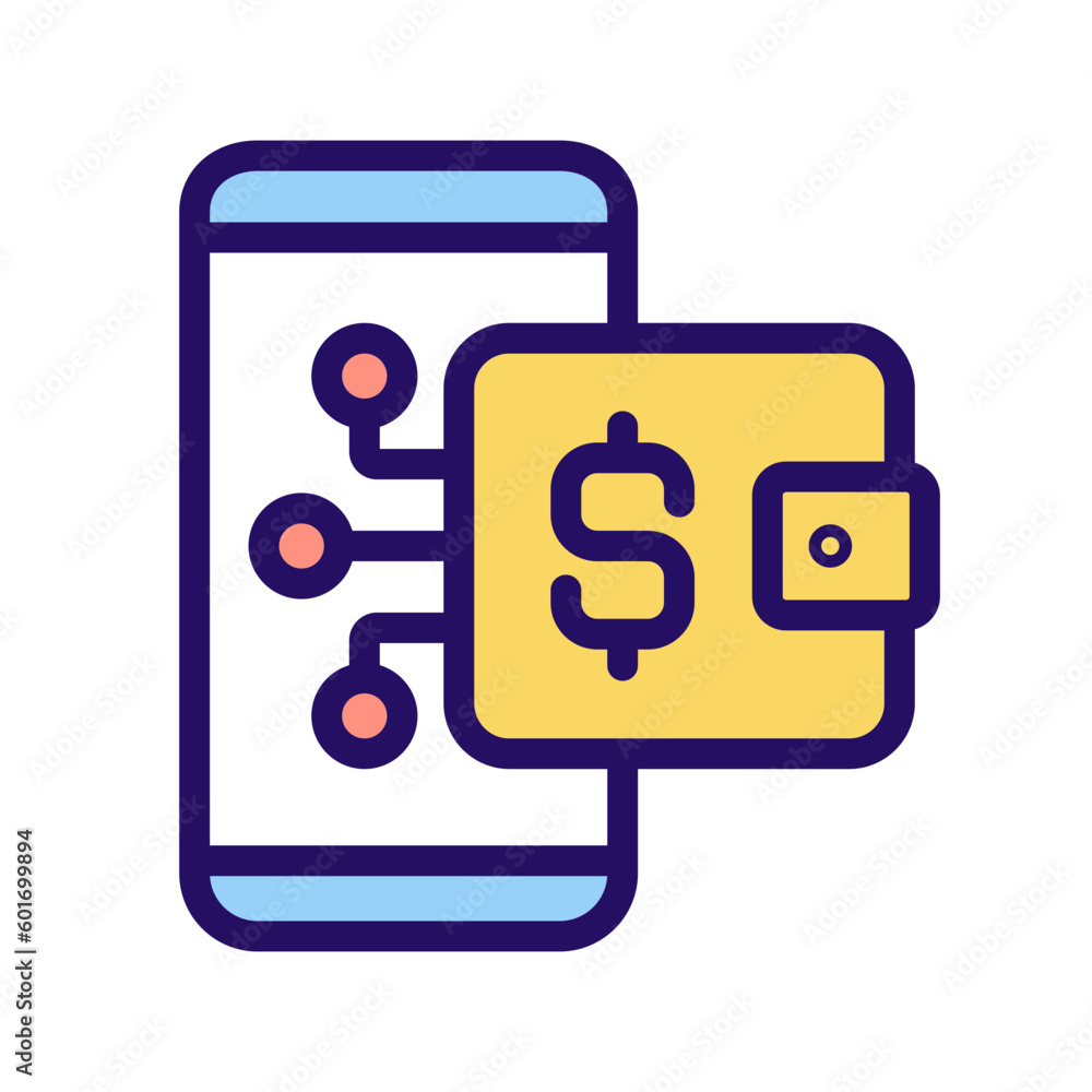 Poster digital wallet pixel perfect rgb color icon. online payment tool. wireless financial transaction. e 
