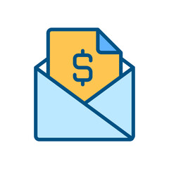 Mailing pixel perfect RGB color icon. Send documents, contracts. Workplace email etiquette. Communication. Isolated vector illustration. Simple filled line drawing. Editable stroke. Arial font used