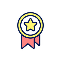 Noncash bonus pixel perfect RGB color icon. Non monetary incentives. Employee appreciation option. Isolated vector illustration. Simple filled line drawing. Editable stroke. Arial font used