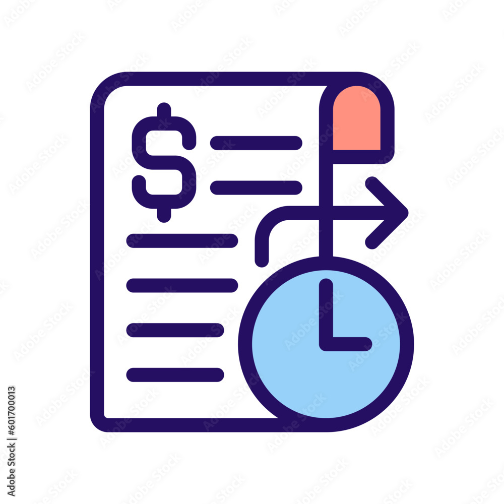 Poster standing order pixel perfect rgb color icon. regular automatic payment. bank account. standing instr