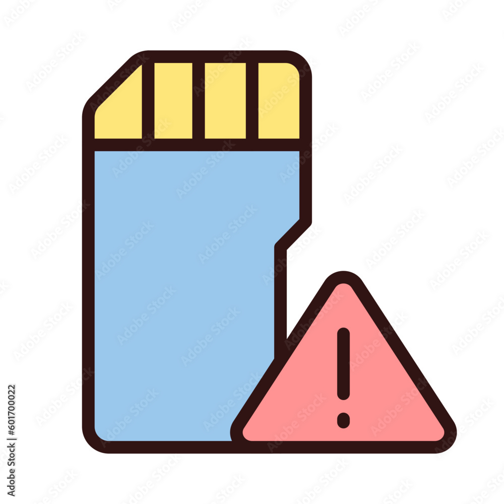 Poster low disk space warning pixel perfect rgb color icon. disc capacity. precaution symbol. hardware. iso