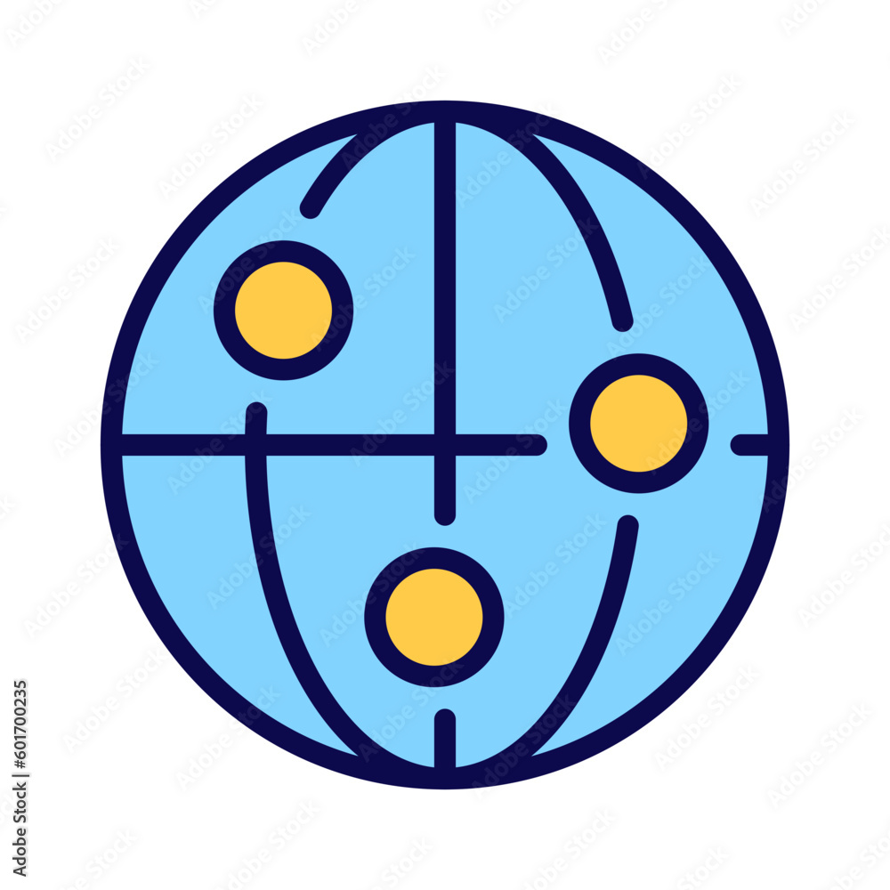 Poster global connection pixel perfect rgb color icon. internet of things. telecommunication. technology wo