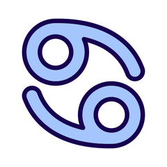 Cancer pixel perfect RGB color icon. Water zodiac sign crab. Horoscope element. Astrological personality. Isolated vector illustration. Simple filled line drawing. Editable stroke. Arial font used