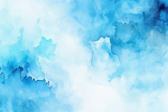 Abstract blue watercolor background. White texture watercolor painted on paper, color art wallpaper design illustration. Generative AI © ABC Vector