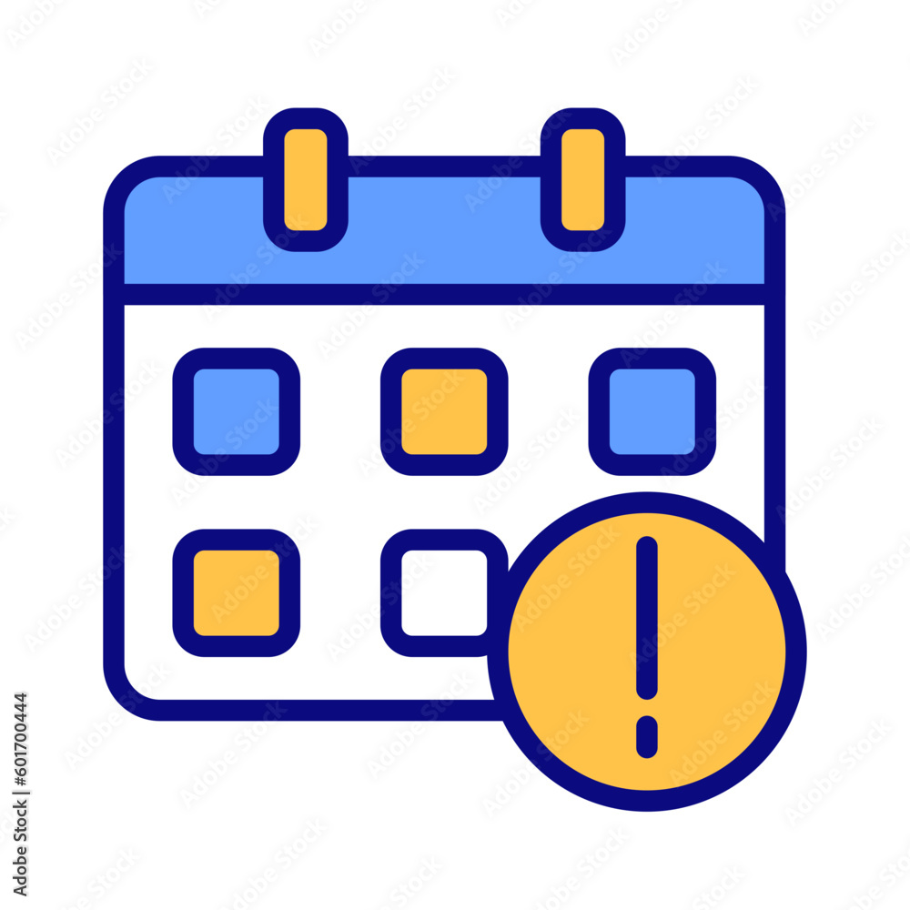 Aufkleber important notification from calendar pixel perfect rgb color icon. upcoming important event. get rem