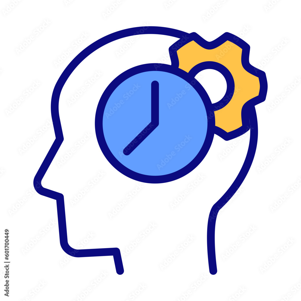 Poster time for thinking process pixel perfect rgb color icon. synchronizing biological clock. keep learnin