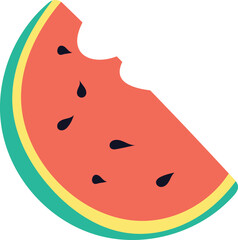 vector of the red watermelon