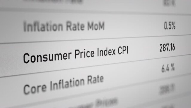 Animated Number of The Consumer Price Index (CPI).  Fictitious Data Created Exclusively for This Concept Footage
