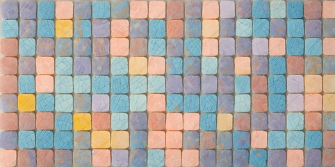 Colorfull square mosaic tiles for texture background.