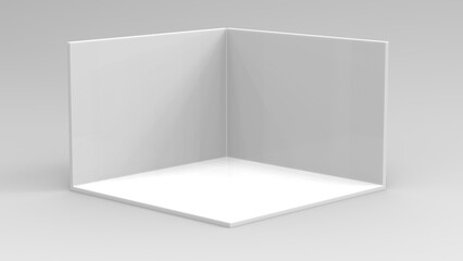empty room isometric view minimal interior mock up