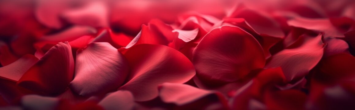 Background with red rose petals. High quality illustration Generative AI