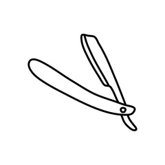 Razor, sharp razor blade doodle icon. Doodle Barber  razor  Vector illustration.