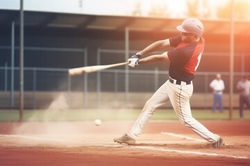 Fototapeta na wymiar game man field player outdoors athlete bat ball team sport baseball. Generative AI.