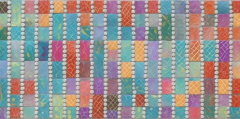 Colorfull square mosaic tiles for texture background.