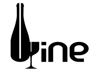 Wine bottle and glass
