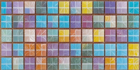 Colorfull square mosaic tiles for texture background.