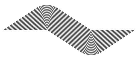 Abstract art lines background. Monochrome black parallel stripes like wave.