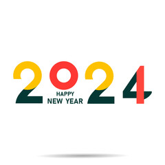 2024 typographic symbol design. 2024 Happy new year idea concept.