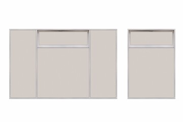 windows in the interior isolated on white background, 3D illustration, cg render