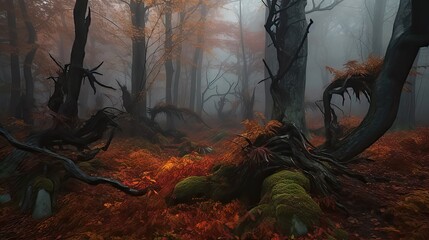 Mystical Whispers: The Enigmatic Realm of Twisted Trees and Autumn Magic 2. Generative AI