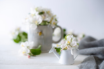 Naklejka na ściany i meble A cup of aromatic coffee and flowers
