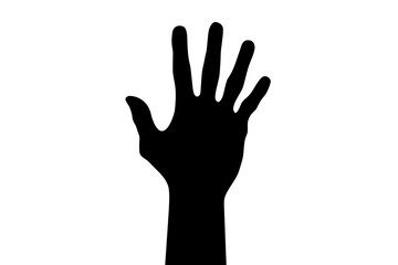 Fototapeta premium monochromatic hand silhouette. Generative AI