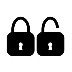 lock icon on metal button