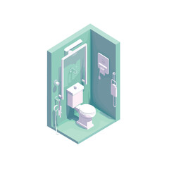 Toilet room isometric vector isolated