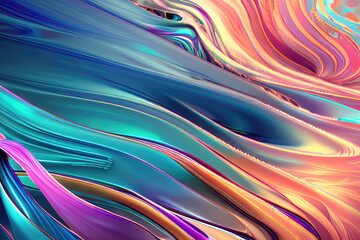 Fluid Motion - Vibrant Watercolor Waves Creating Abstract Background