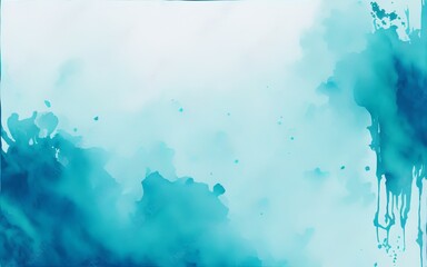 Immerse Yourself in the Tranquility of Blue-Green Abstract Watercolor. Generative AI.