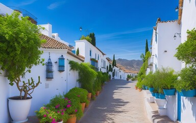 Discover the Charming Village of Mijas on the Costa del Sol.  - obrazy, fototapety, plakaty