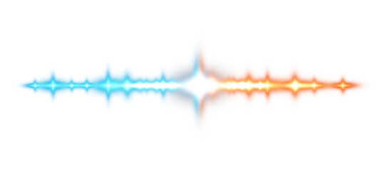 Yellow and blue horizontal lens flares. Laser beams, horizontal light rays. Beautiful light flares. Glowing streaks on transparent background. Glowing stripes. Laser beams. PNG.