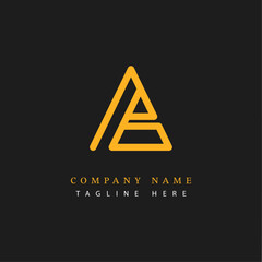 Letter AB logotype Monoline style, simple and elegant AB logo.